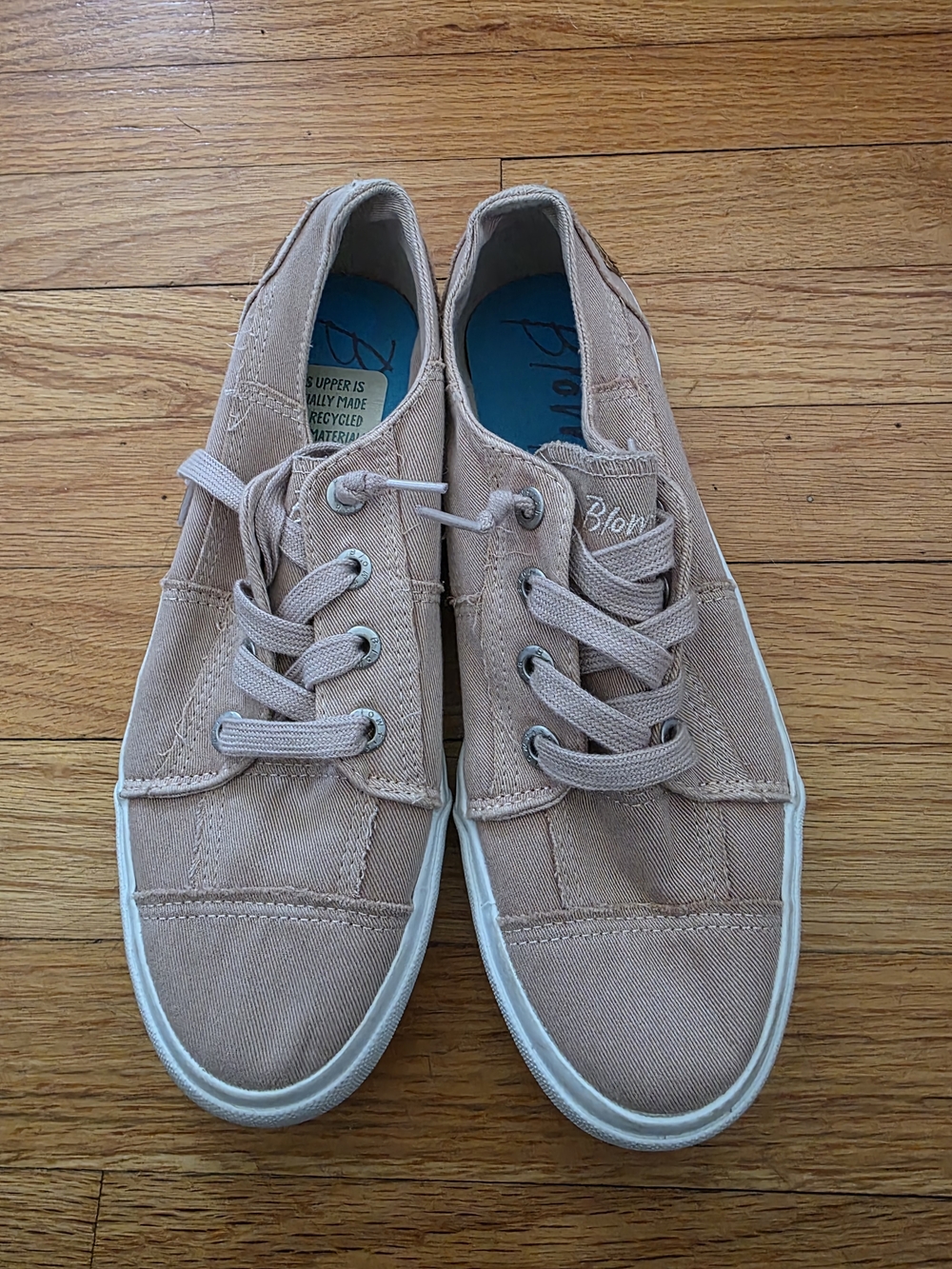 Blowfish Canvas Slip-On Sneakers in Light Pink and White